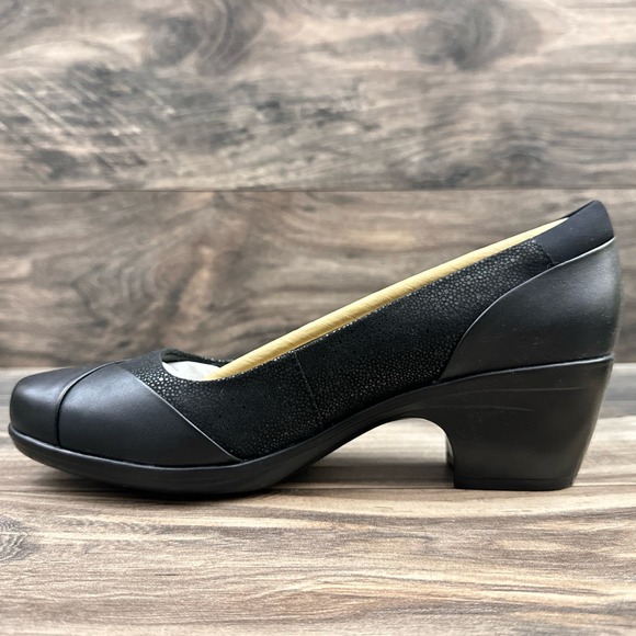 NIB Clarks Emily Alexa 9M Black Leather Comfort Dress Pumps Heels - Picture 6 of 12